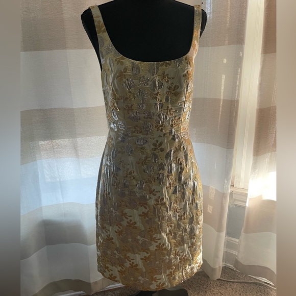 J Crew Collection Gold and Silver Metallic cocktail dress - Picture 3 of 13